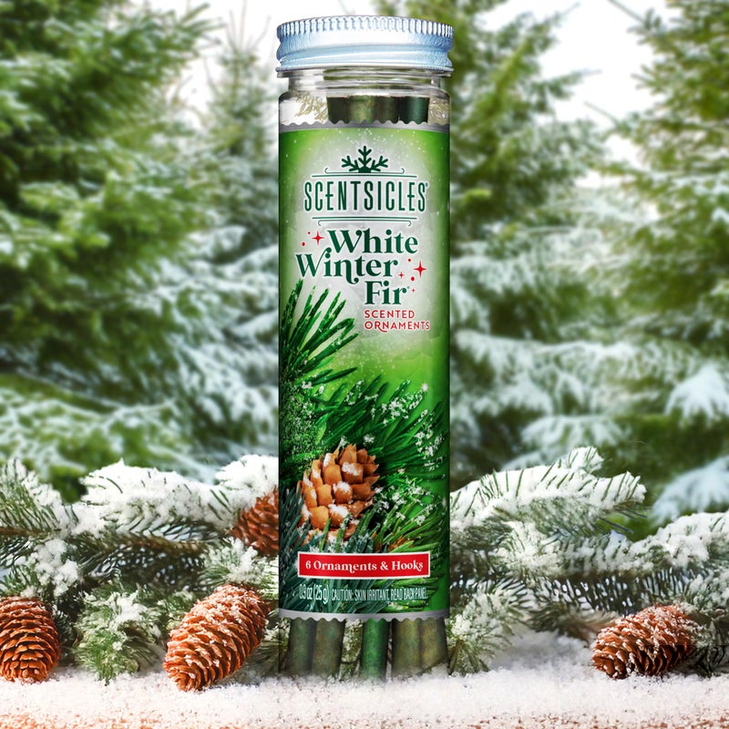 Scentsicles White Winter Fir Scented Christmas Tree Ornaments - 2 Bottles (12 Sticks Total) - Image 2
